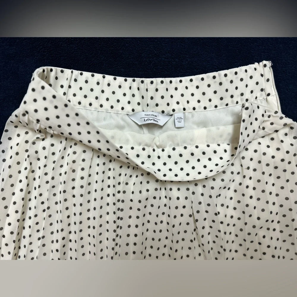 & Other Stories Black and White Polka Dot A-Line Skirt - Picture 4 of 4
